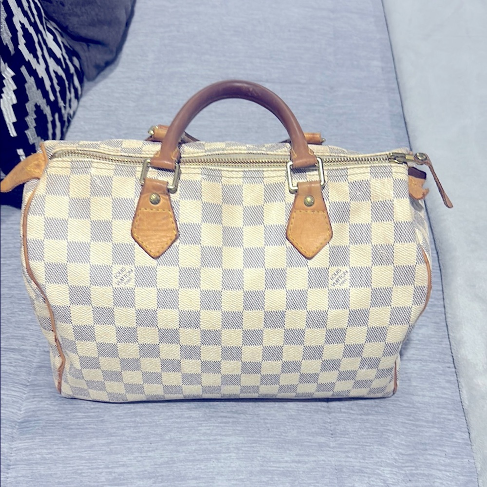 Louis Vuitton Speedy Damier Azur Handbag